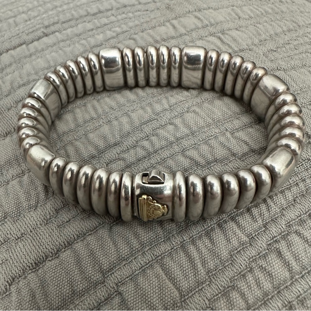 Lagos Caviar .925 18k Silver Gold Heavy Bracelet 88.5 grams